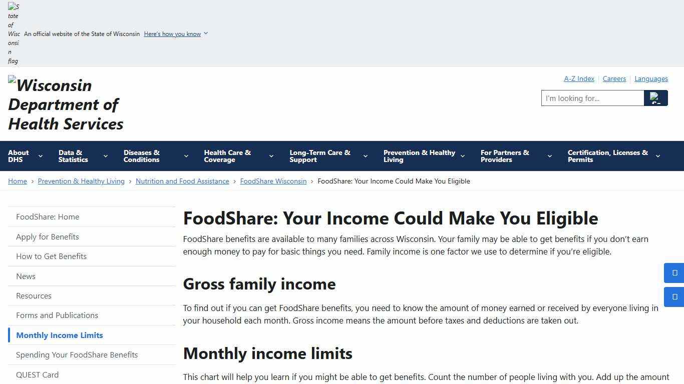FoodShare: Your Income Could Make You Eligible Wisconsin Department of Health Services